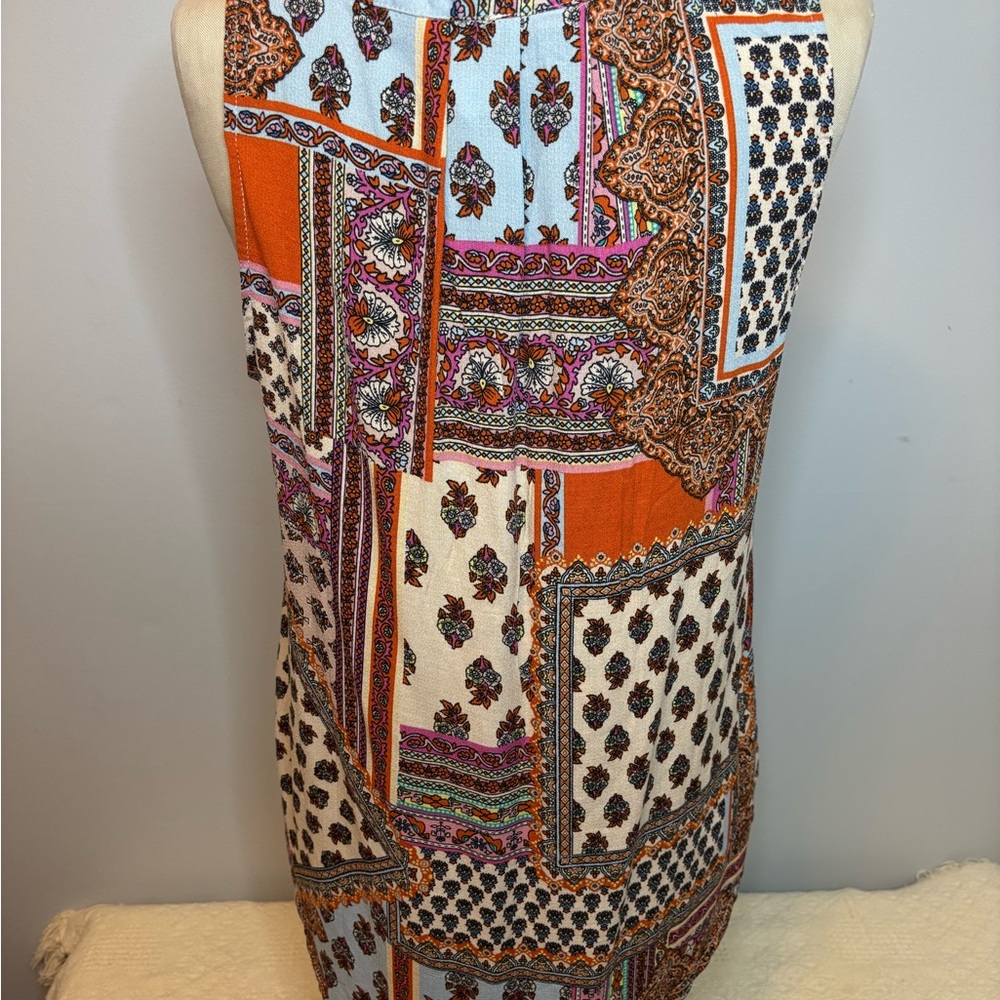Women's Patchwork Sleeveless Blouse Small - Picture 4 of 8